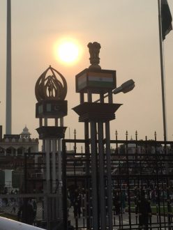 Sunrise behind the Wagah border gate