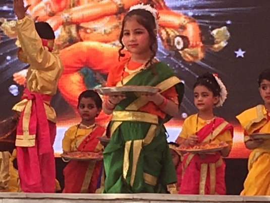 Students performing a traditional Indian dance