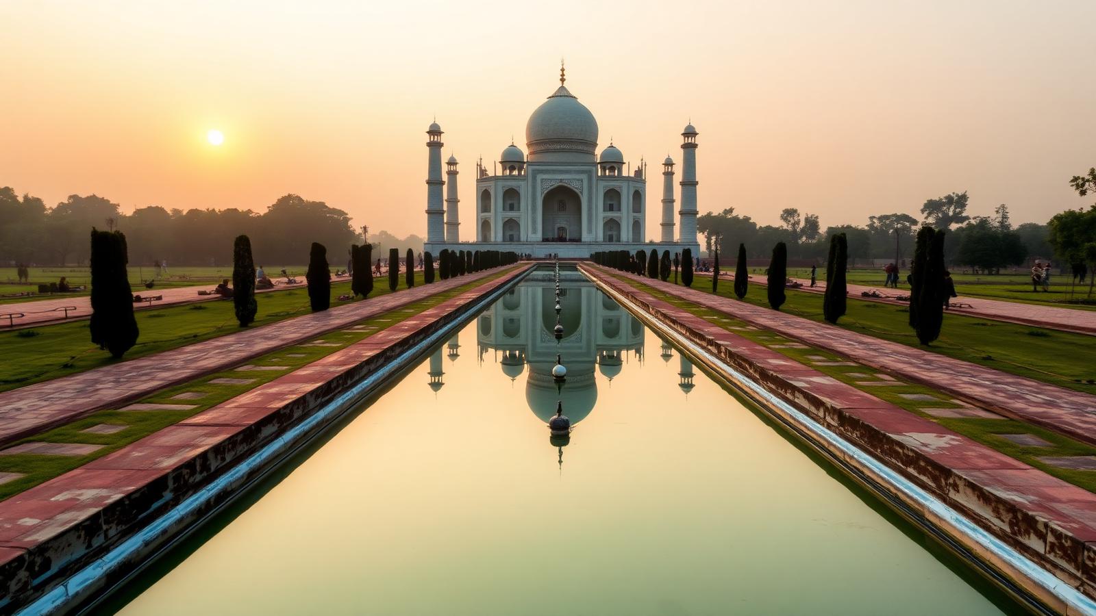 Taj Mahal at sunrise